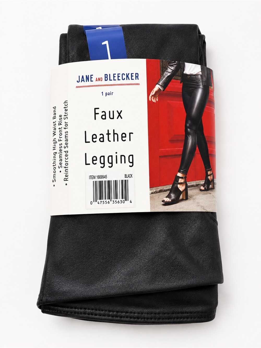 NWT Jane and Bleecker High-Rise Faux Leather Leggings - Black - Picture 3 of 4